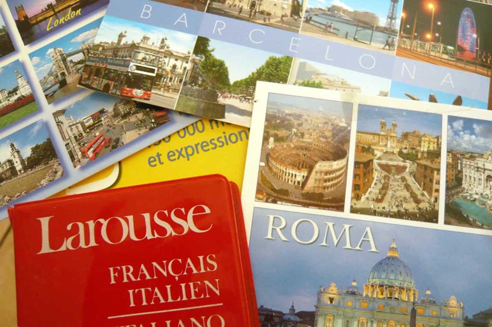Cartes postales de Londres, Barcelone et Rome
